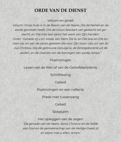 Orde van dienst